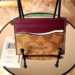 Coach Signature NWTs Slim Card Case